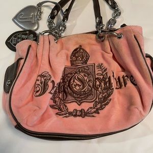 Authentic Juicy Couture  Piink Velour Hobo Shoulder Bag